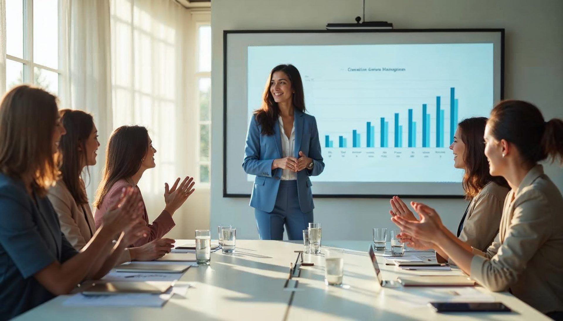 Una mujer explicando en una grafica qué es la gestión de personal y por qué es importante