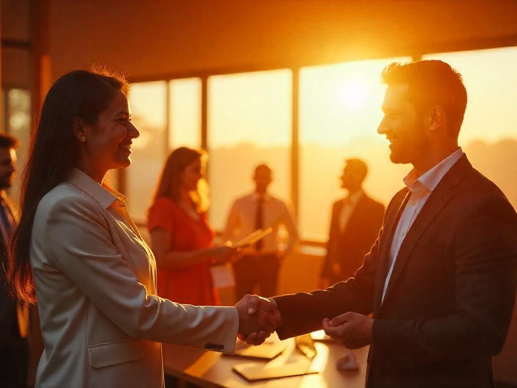 Dos empresarios estableciendo claves para la entrega de bonificaciones en tu empresa