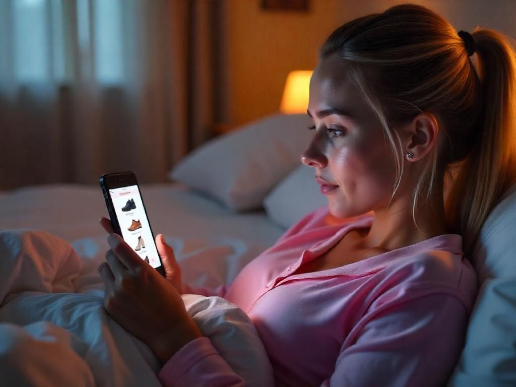 Persona viviendo una experiencia de compra en ecommerce en su smartphone con una interfaz limpia y atractiva.