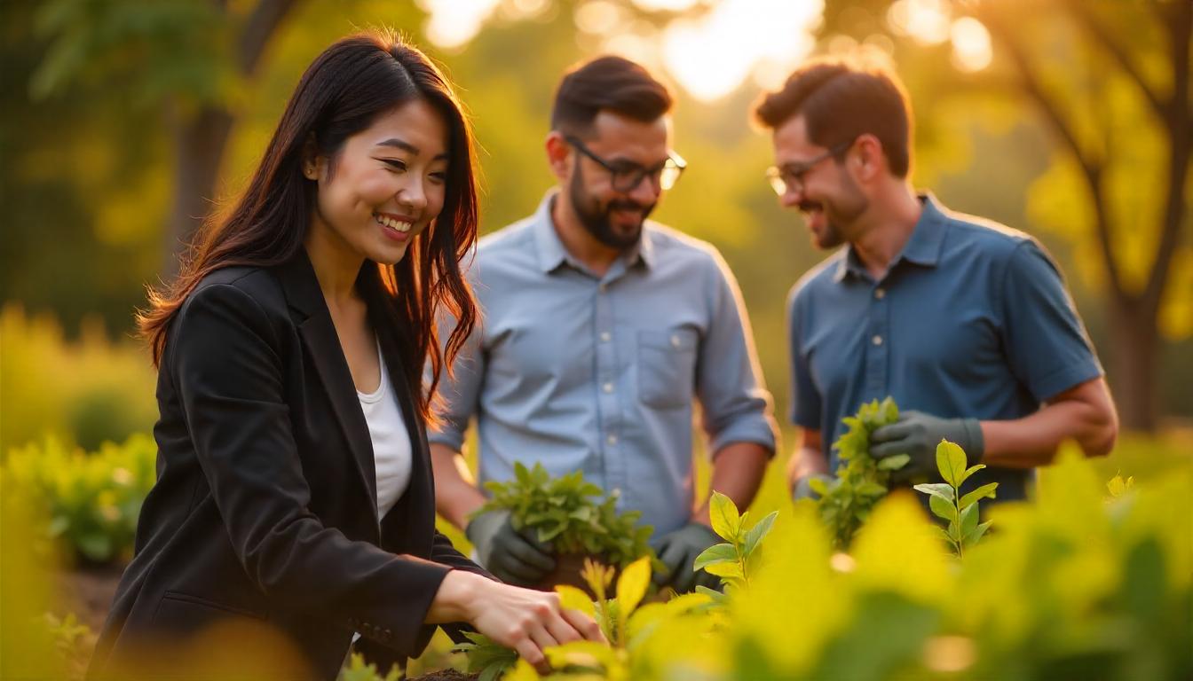 un grupo de compañeros de trabajo en una actividad al aire libre. Tema:Top 10 Recompensas más populares para motivar a tu equipo